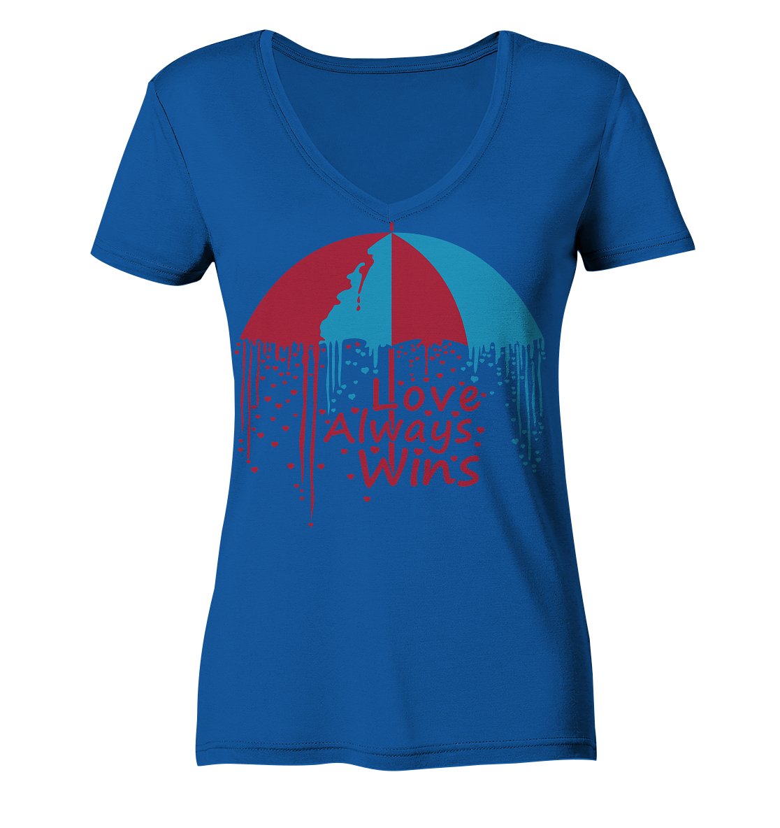Love always wins - Ladies Organic V-Neck Shirt