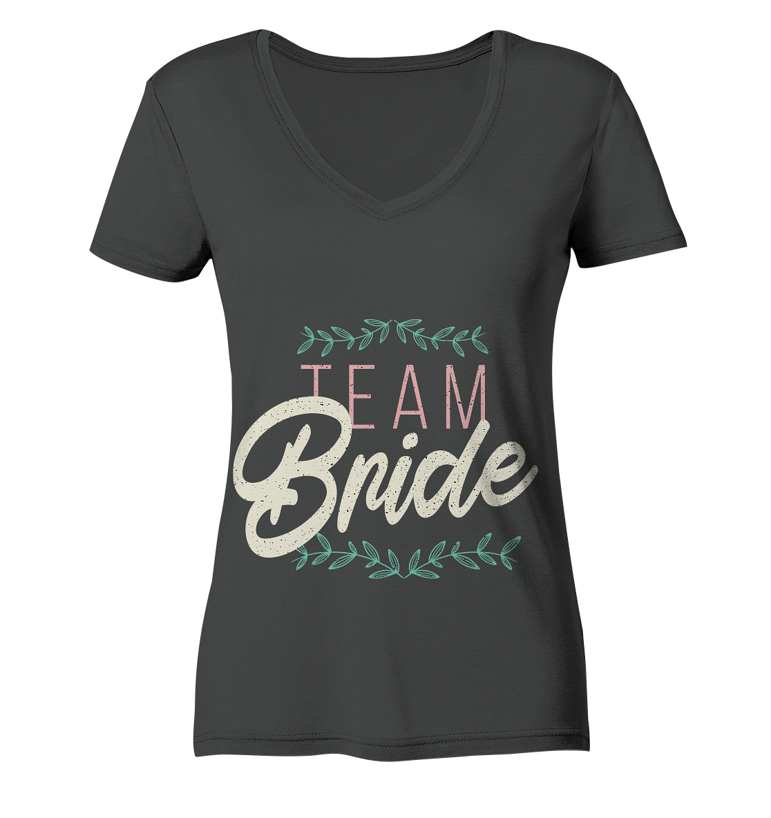 Team Bride  - Ladies Organic V-Neck Shirt - Online Kaufhaus München