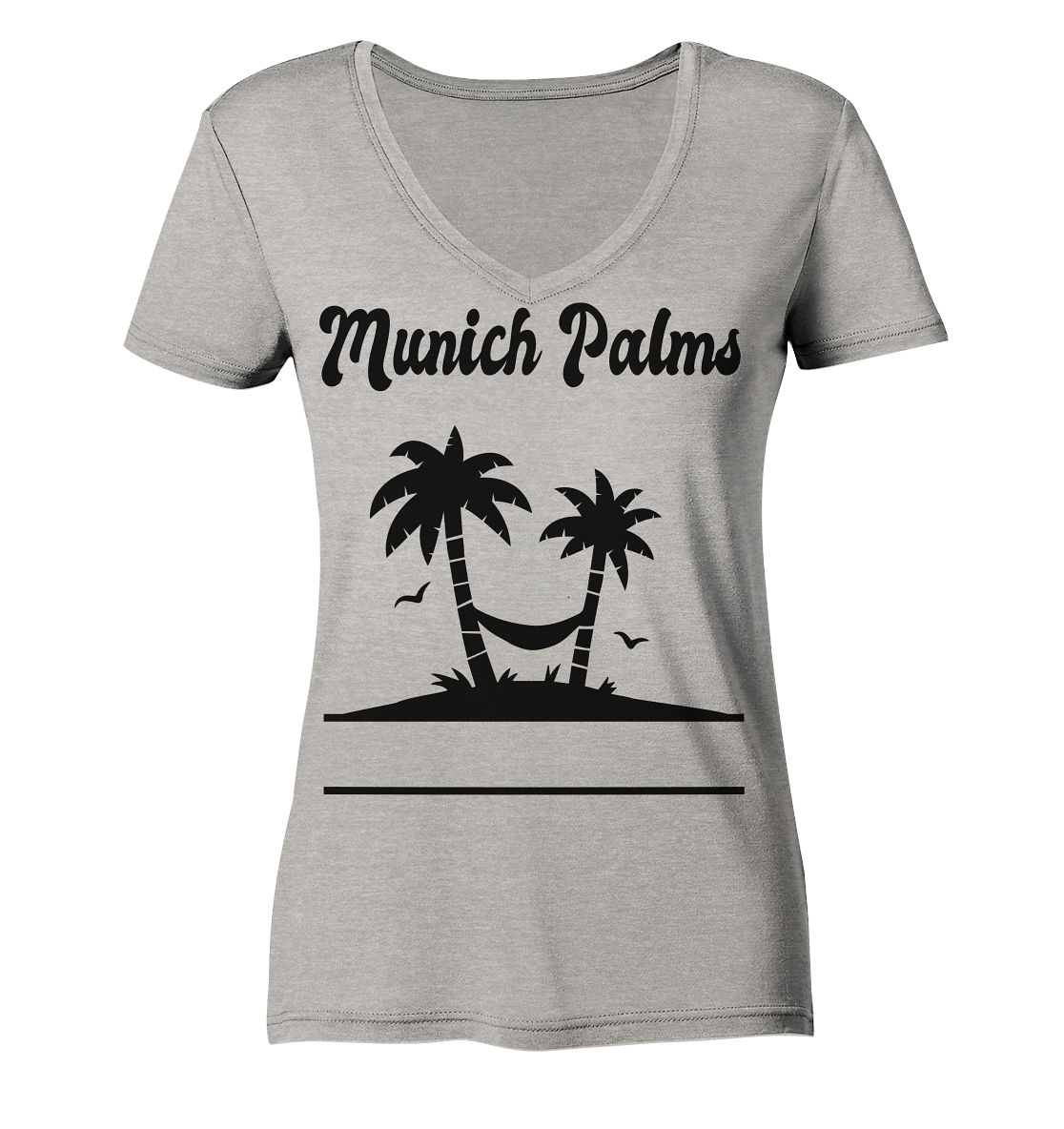 Design Munich Palms - Ladies Organic V-Neck Shirt