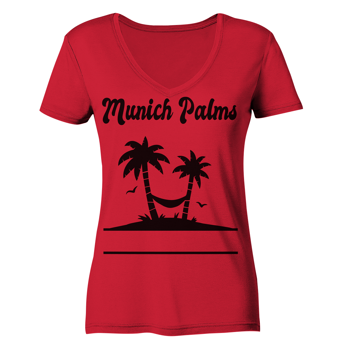 Design Munich Palms - Ladies Organic V-Neck Shirt