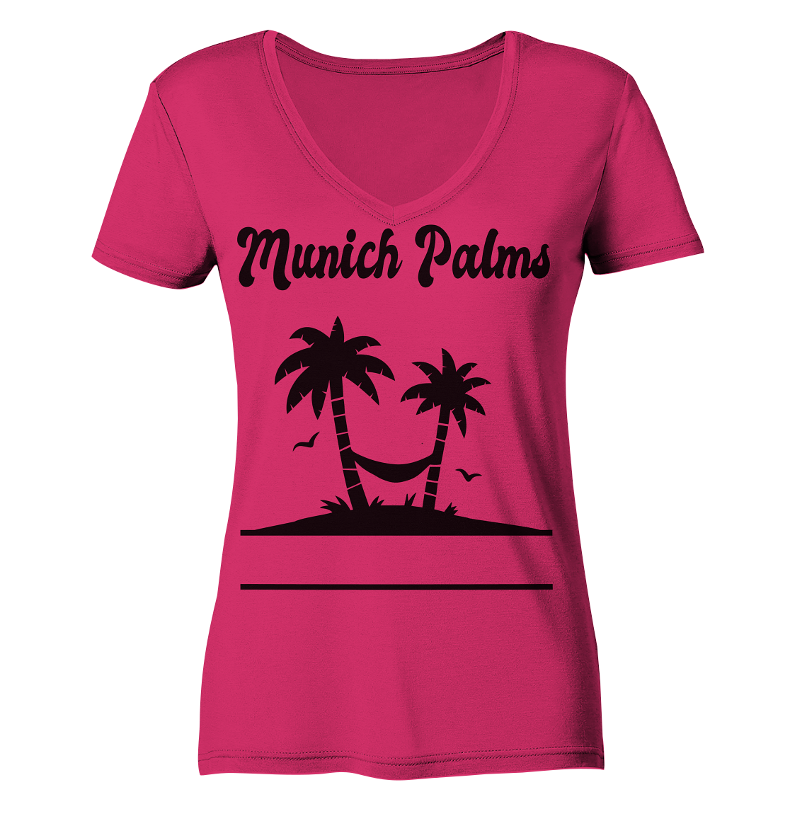 Design Munich Palms - Ladies Organic V-Neck Shirt