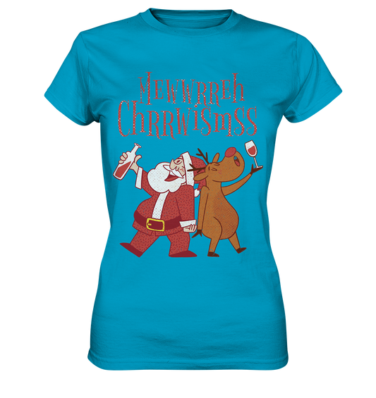 Betrunkerner Nikolaus mit Rentier - Ladies Premium Shirt