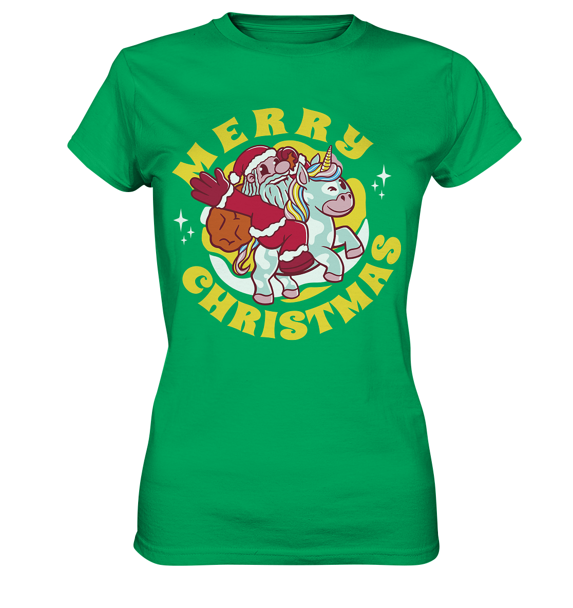 Nikolaus auf Einhorn reitend , Santa Claus Unicorn ,Merry Christmas  - Ladies Premium Shirt