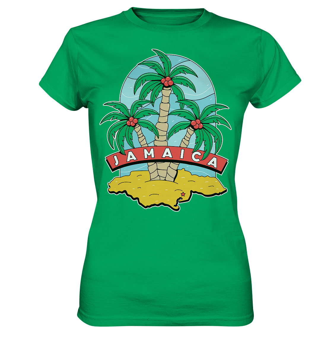 Jamaica Strand mit Palmen  - Ladies Premium Shirt