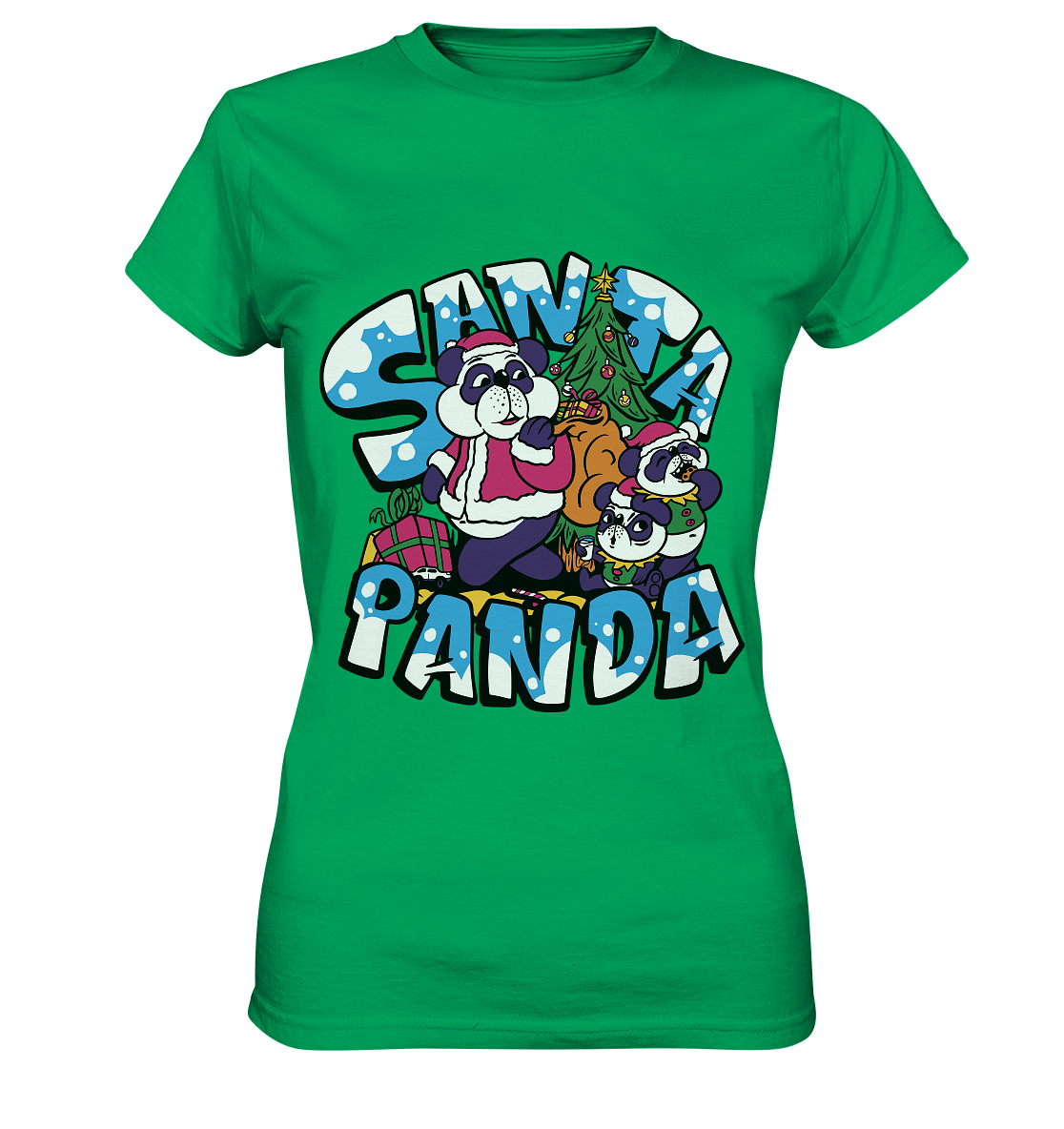 Weihnachten, Santa Panda , Nikolaus Panda ,Merry Christmas  - Ladies Premium Shirt