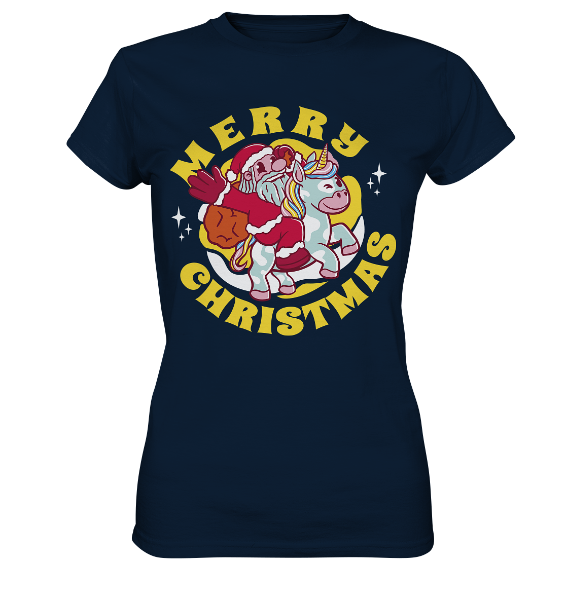 Nikolaus auf Einhorn reitend , Santa Claus Unicorn ,Merry Christmas  - Ladies Premium Shirt