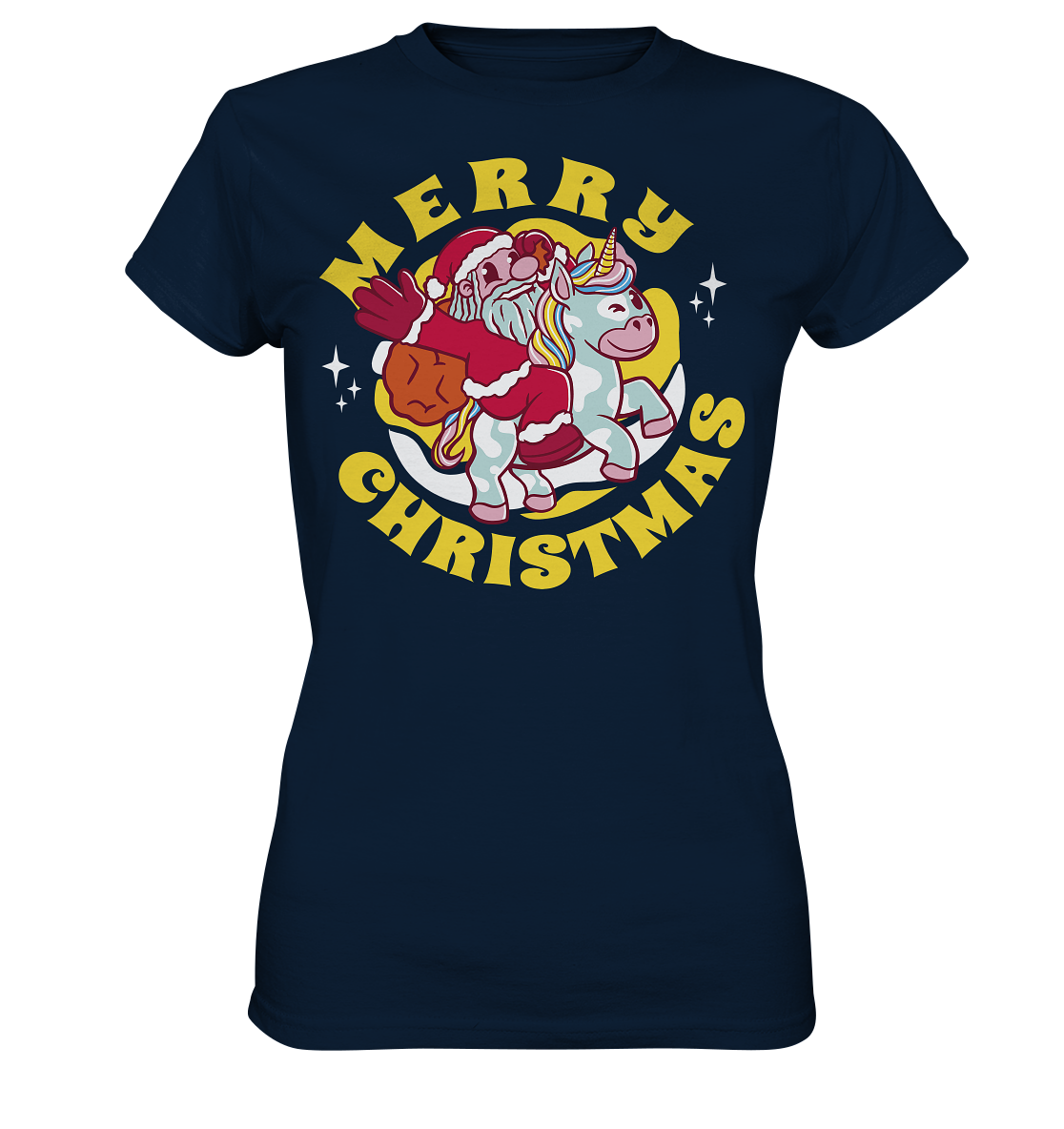 Reitender Nikolaus,Merry Christmas, Frohe Weihnachten  - Ladies Premium Shirt