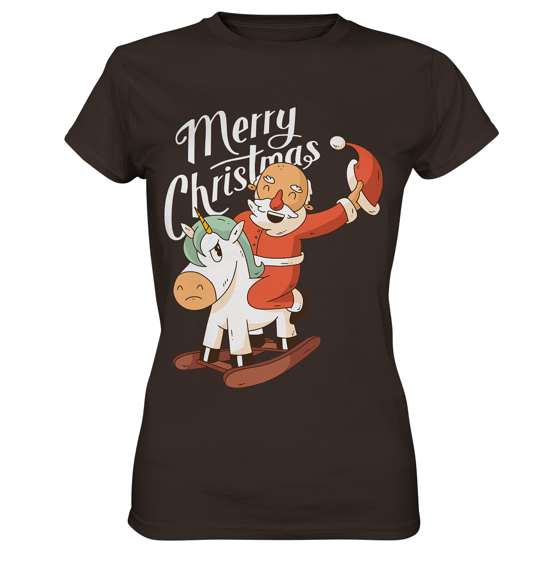 Weihnachten Nikolaus am Schaukelpferd Merry Christmas  - Ladies Premium Shirt