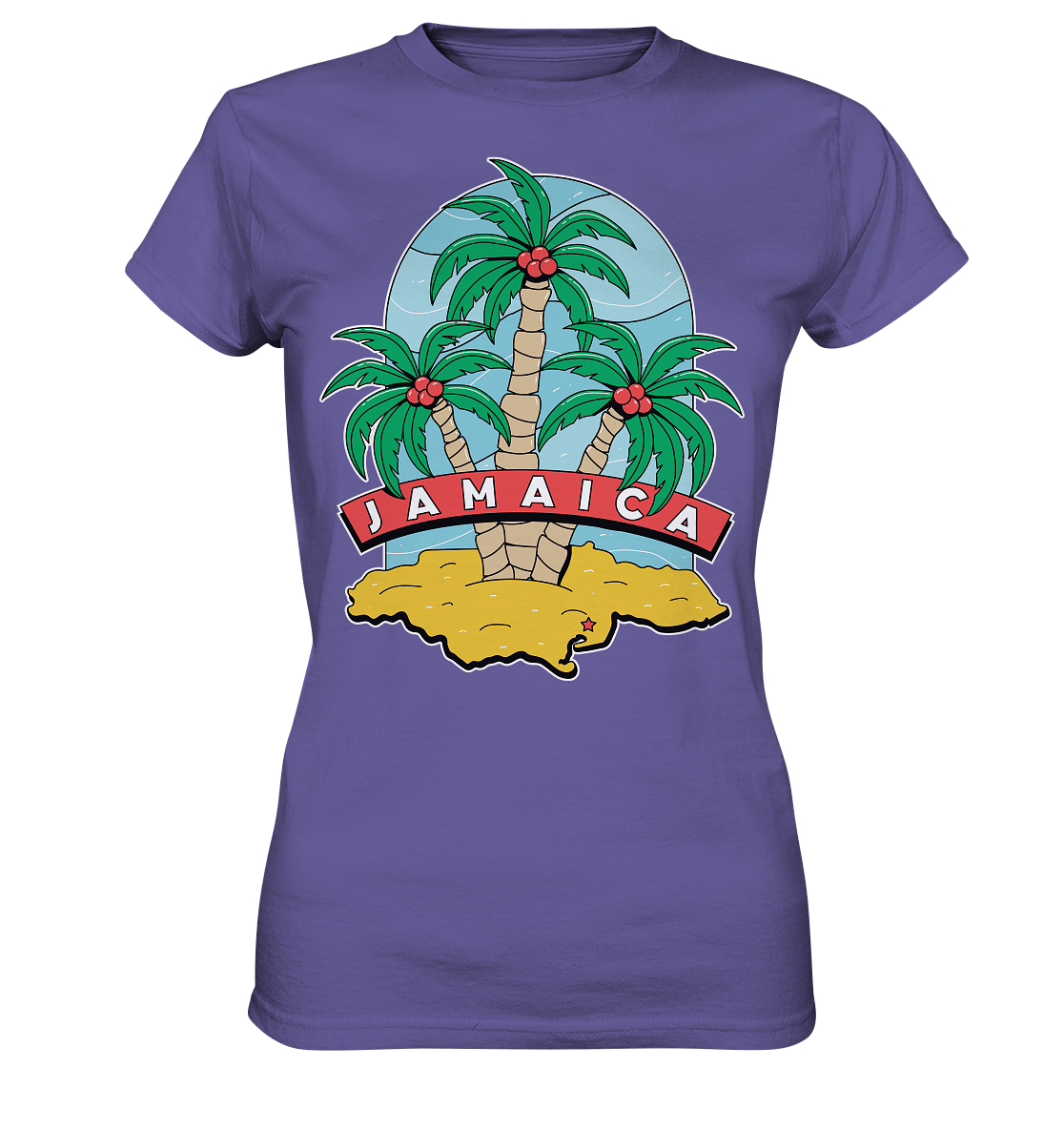 Jamaica Strand mit Palmen  - Ladies Premium Shirt