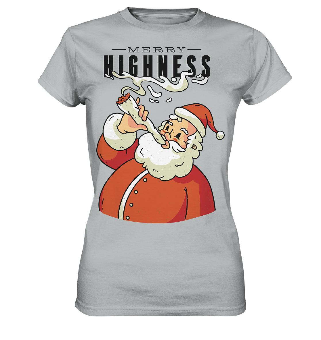 Weihnachten Kiffender Weihnachtsmann Nikolaus Merry Highness - Ladies Premium Shirt