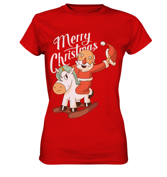 Weihnachten Nikolaus am Schaukelpferd Merry Christmas  - Ladies Premium Shirt