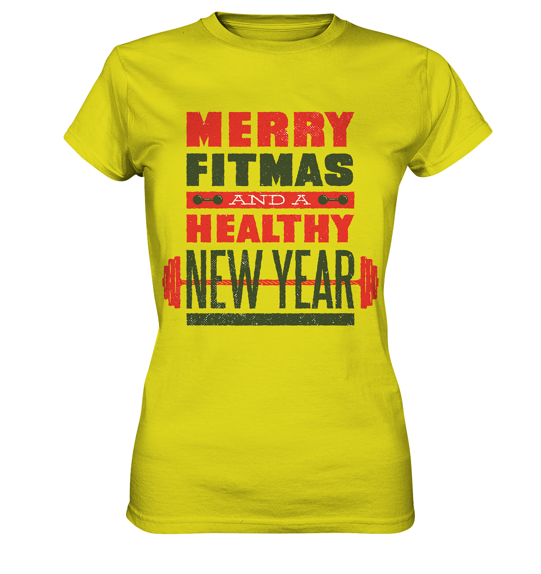 Weihnachtliches Design, Gym, Merry Fitmas and a Healthy New Year - Ladies Premium Shirt