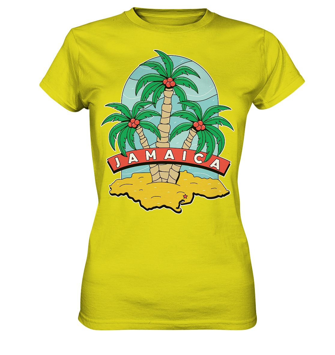 Jamaica Strand mit Palmen  - Ladies Premium Shirt