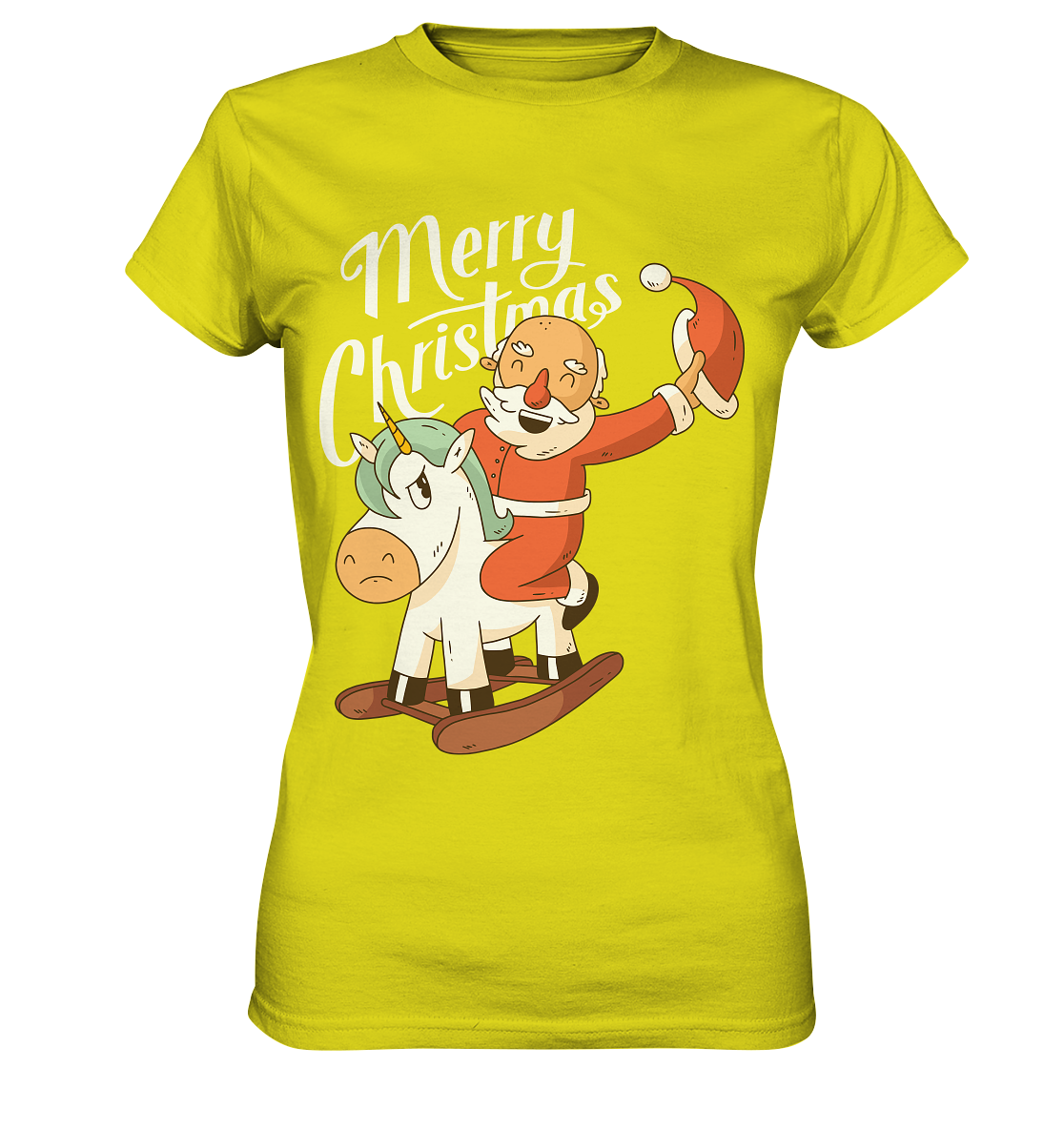 Weihnachten Nikolaus am Schaukelpferd Merry Christmas  - Ladies Premium Shirt