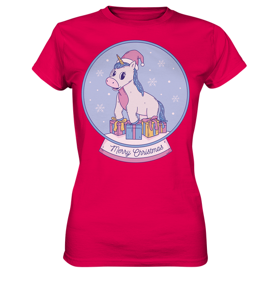 Christmas, Christmas ball with unicorn, Unicorn Merry Christmas - Ladies Premium Shirt