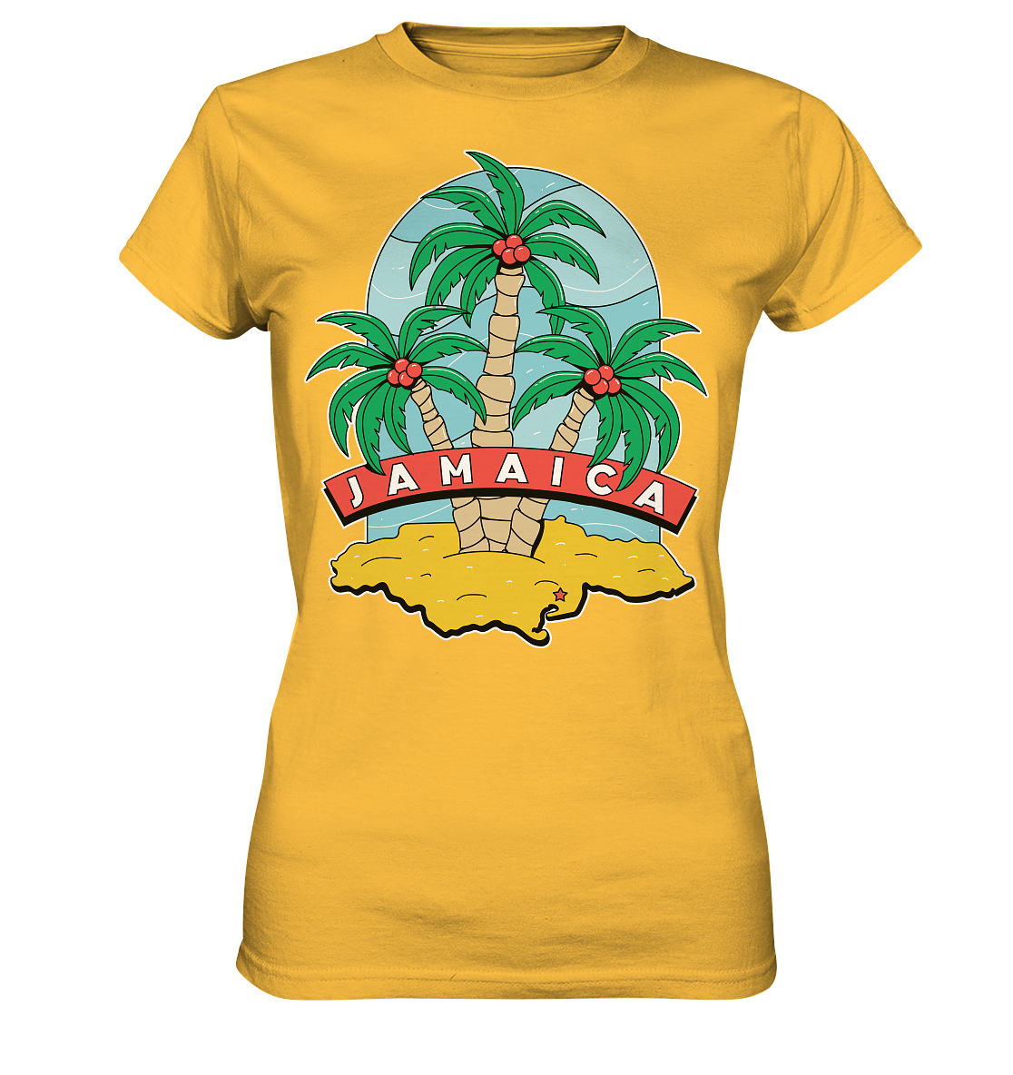 Jamaica Strand mit Palmen  - Ladies Premium Shirt