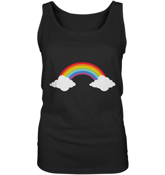 Rainbow with clouds - ladies tank top