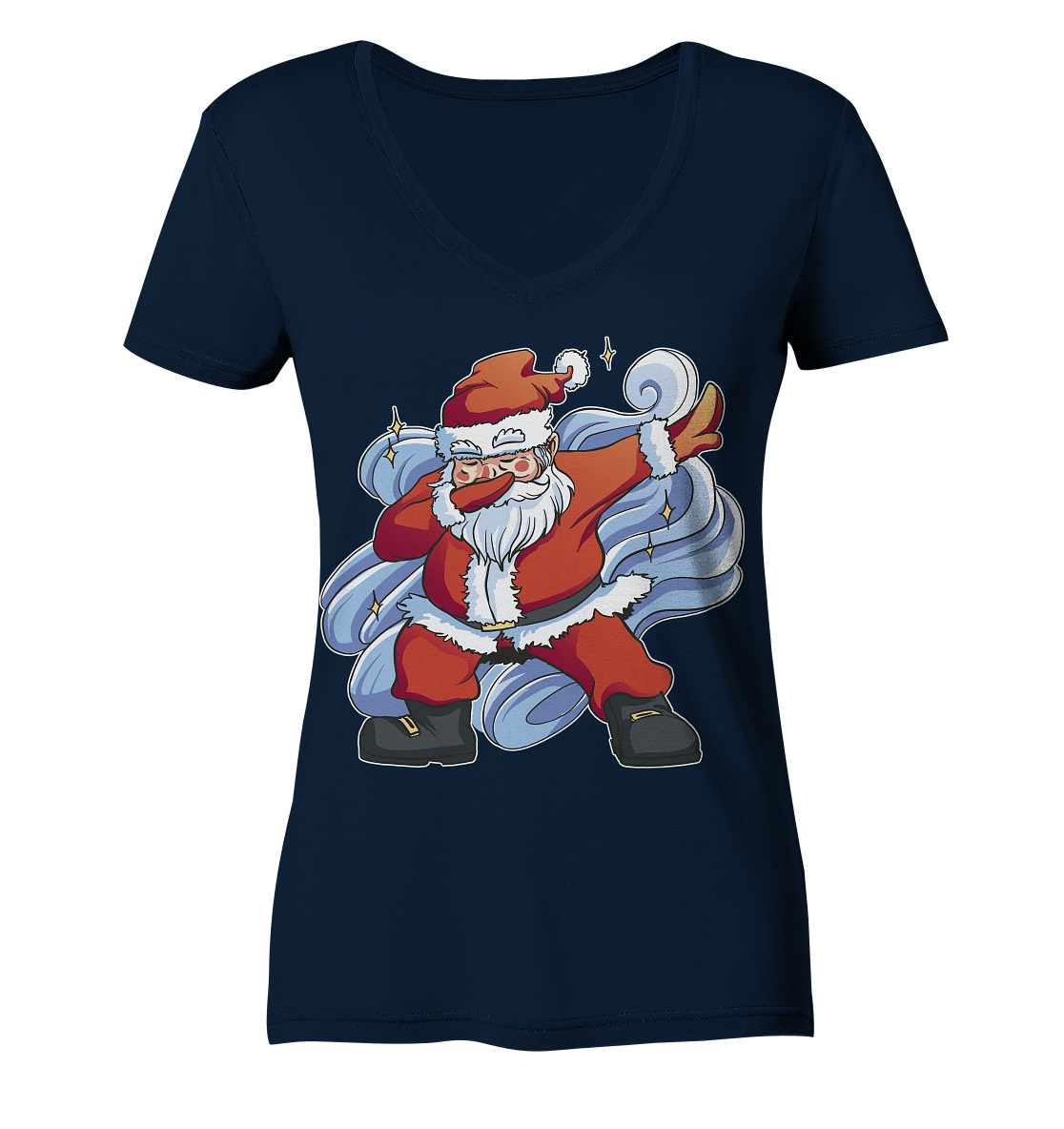 Weihnachten, Nikolaus Dabbing ,tanzender Nikolaus ,Fun ,Santa Dabbing  Christmas - Ladies V-Neck Shirt