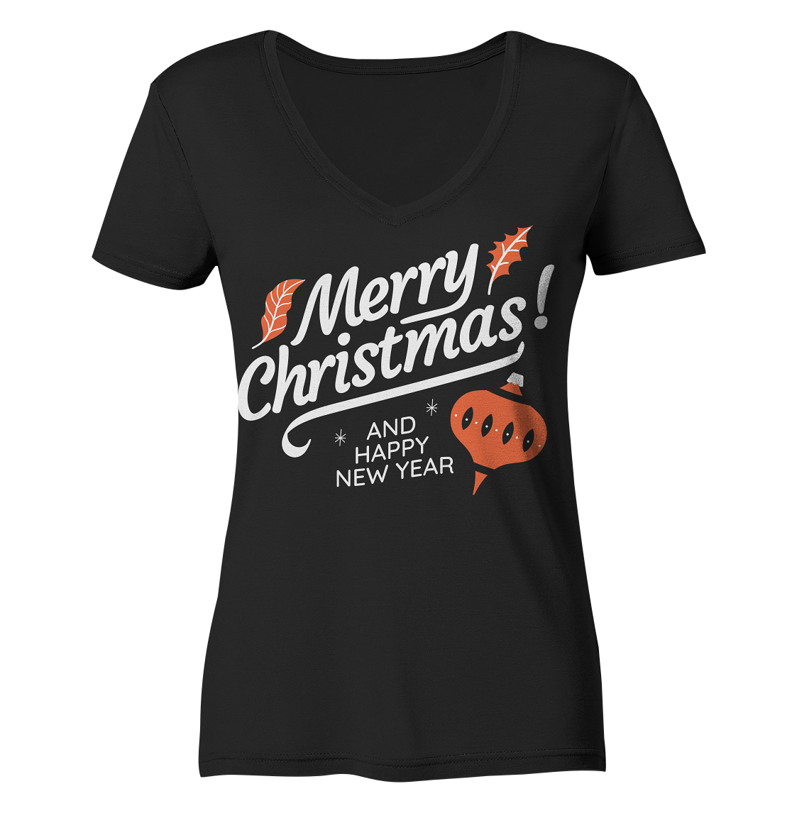 Frohe Weihnachten und ein Gutes neues Jahr ,Merry Christmas and Happy New Year - Ladies V-Neck Shirt
