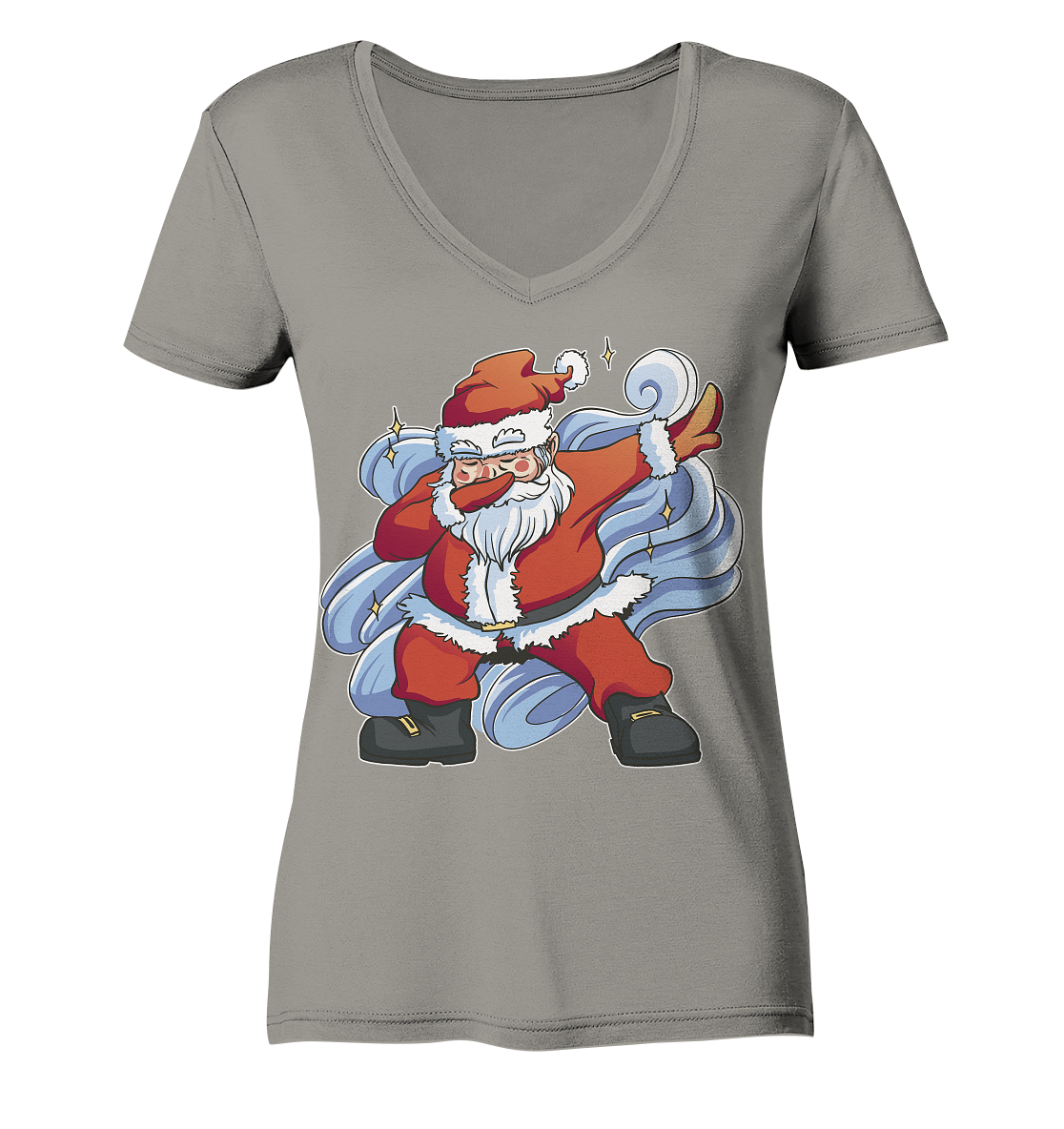 Weihnachten, Nikolaus Dabbing ,tanzender Nikolaus ,Fun ,Santa Dabbing  Christmas - Ladies V-Neck Shirt