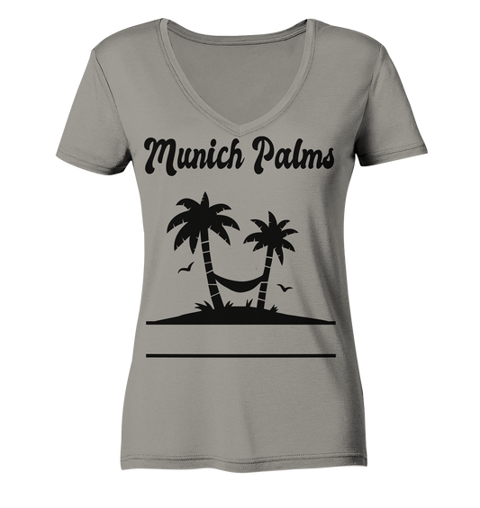 Design Munich Palms - Ladies V-Neck Shirt