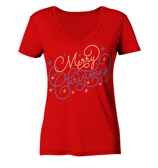 Weihnachtliches Design Merry Christmas  - Ladies V-Neck Shirt