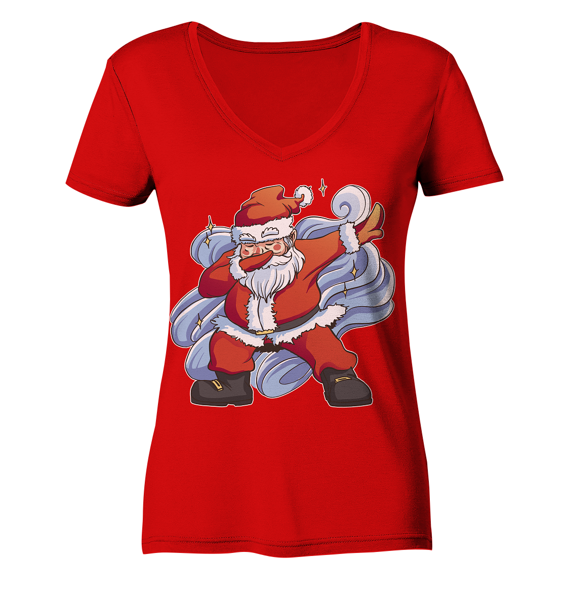 Weihnachten, Nikolaus Dabbing ,tanzender Nikolaus ,Fun ,Santa Dabbing  Christmas - Ladies V-Neck Shirt