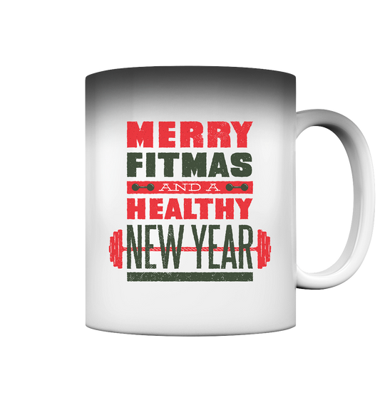 Weihnachtliches Design, Gym, Merry Fitmas and a Healthy New Year - Magic Mug