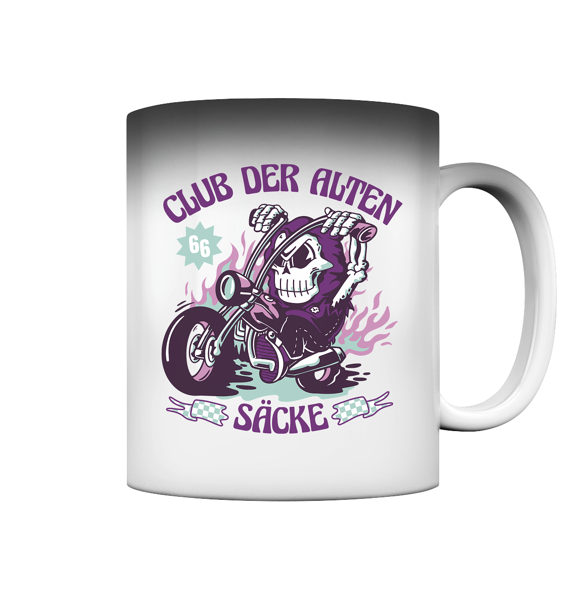 Club der alten Säcke ,Biker ,Motorradfahrer Skelett - Magic Mug