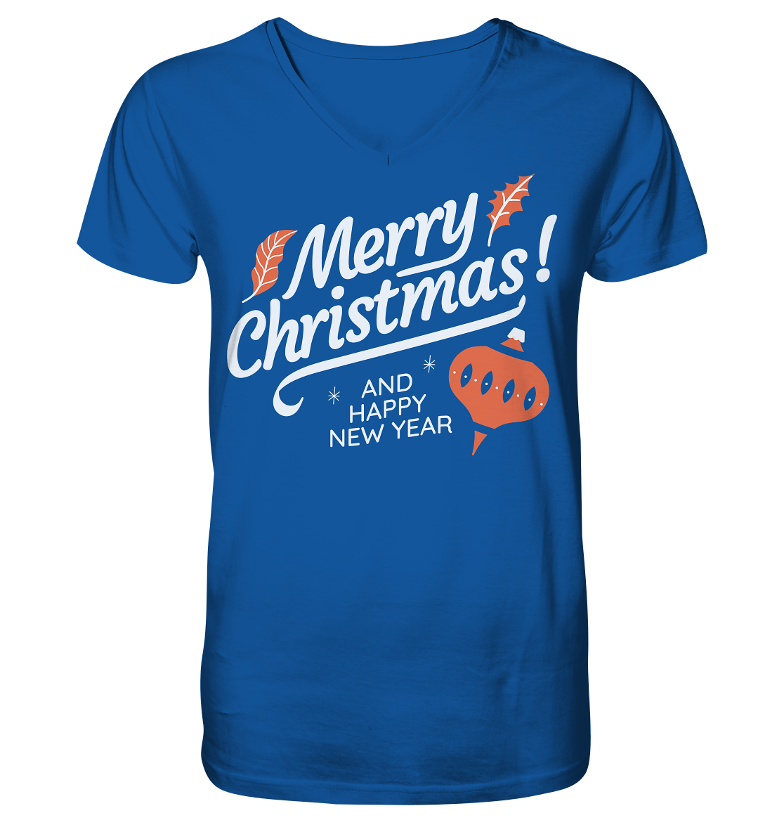 Frohe Weihnachten und ein Gutes neues Jahr ,Merry Christmas and Happy New Year - Mens Organic V-Neck Shirt