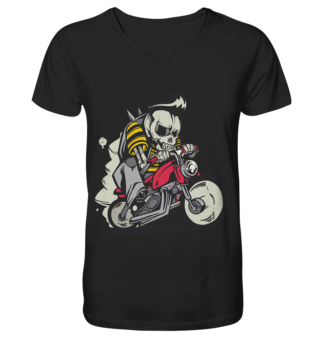 Motorradfahrer ,Biker Skelett  - Mens Organic V-Neck Shirt