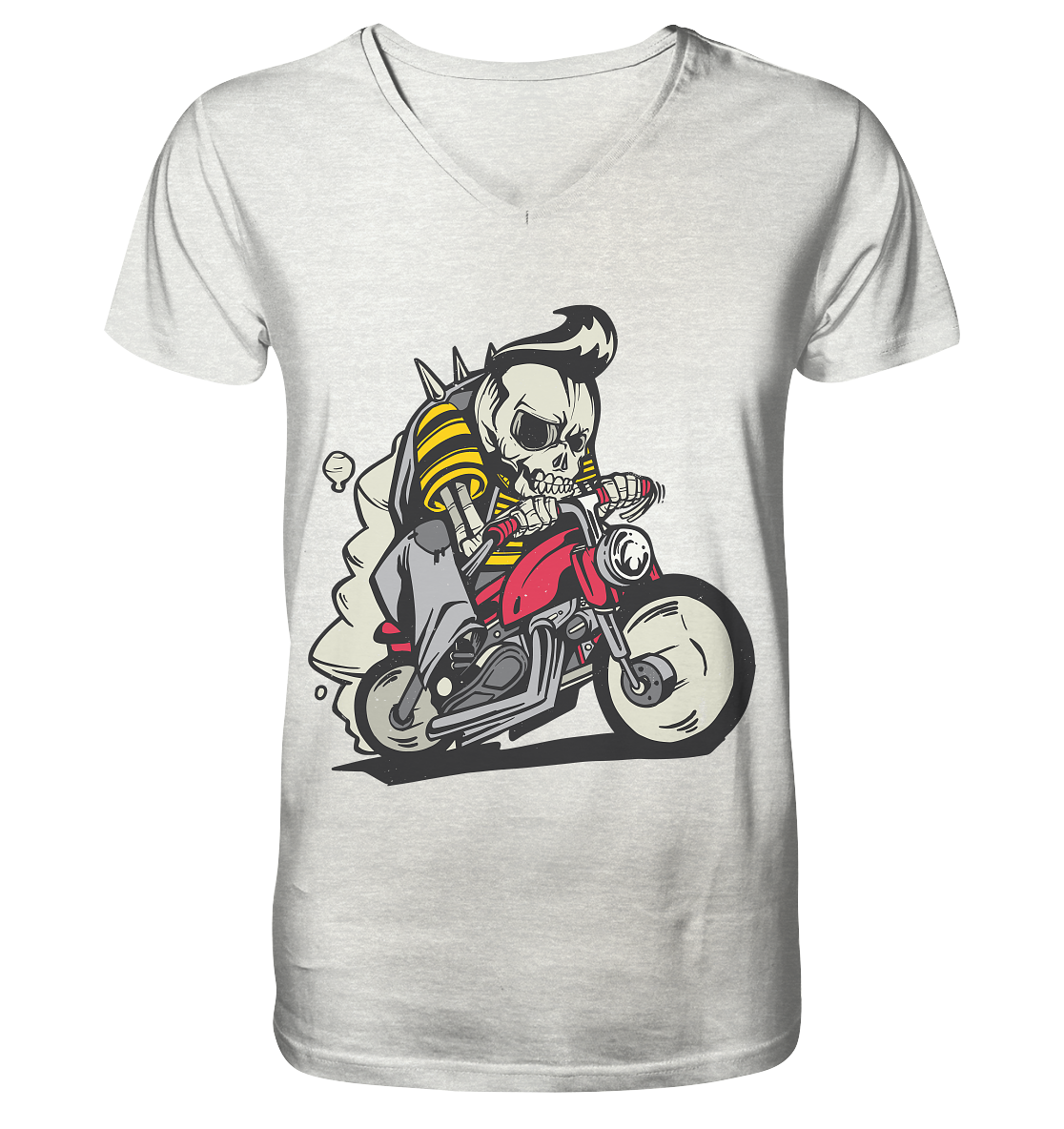 Motorradfahrer ,Biker Skelett  - Mens Organic V-Neck Shirt