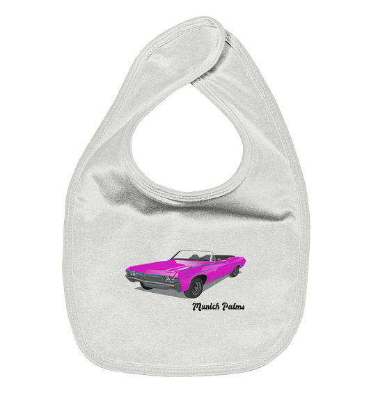 Pink Retro Classic Car Vintage Car, Car, Convertible by Munich Palms - Organic Baby Bib