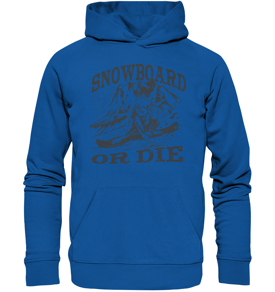 Snowboard or Die , Affe auf einem Snowboard - Organic Basic Hoodie