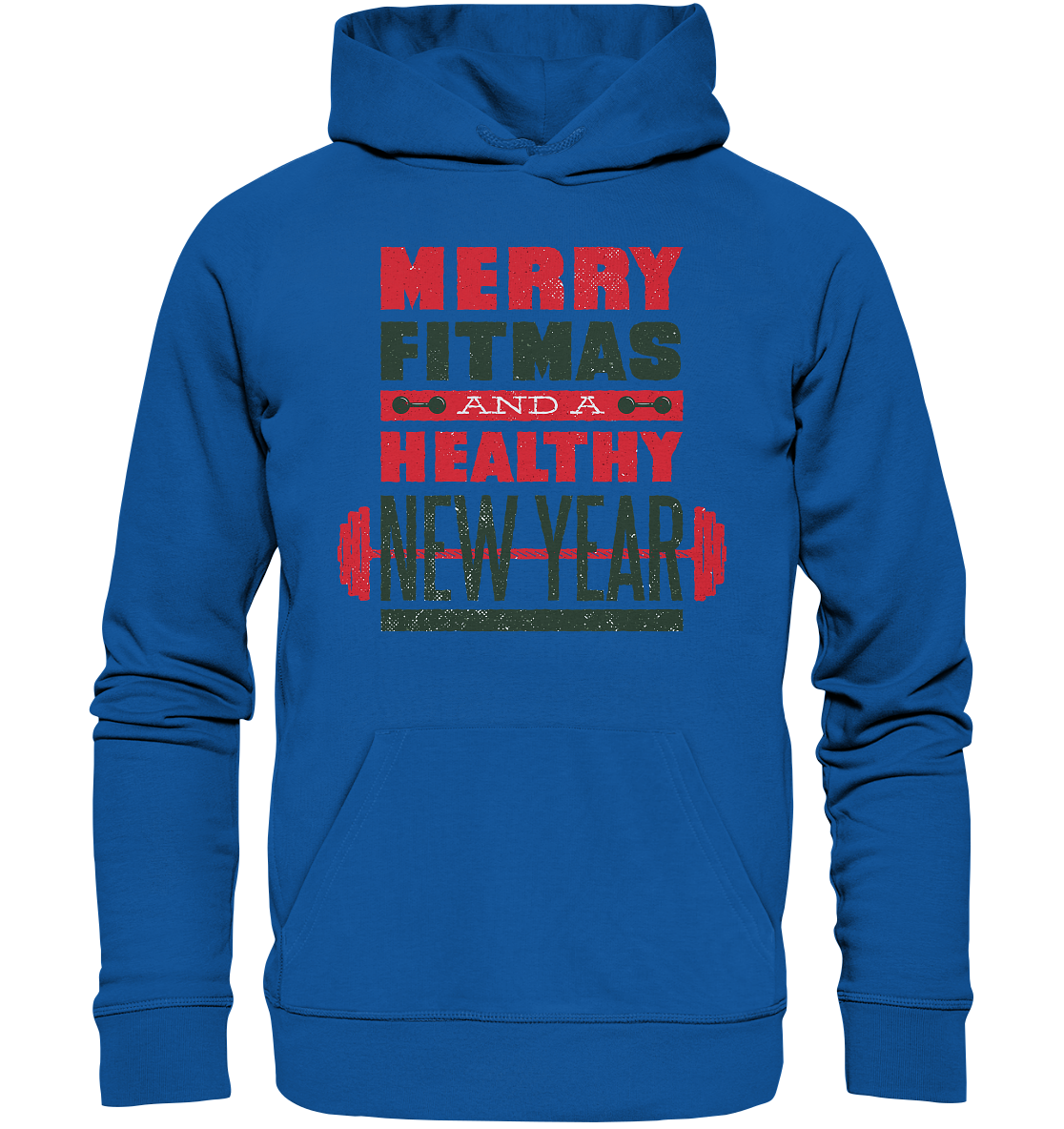 Christmas design, Gym, Merry Fitmas and a Healthy New Year - Organic Basic Hoodie