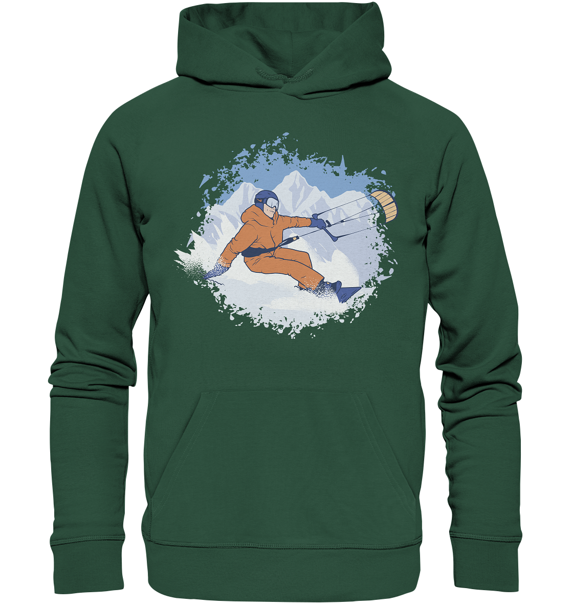 Snowkiter Winter Sport Kiter  - Organic Basic Hoodie