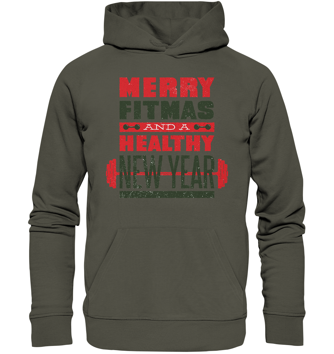 Weihnachtliches Design, Gym, Merry Fitmas and a Healthy New Year - Organic Basic Hoodie