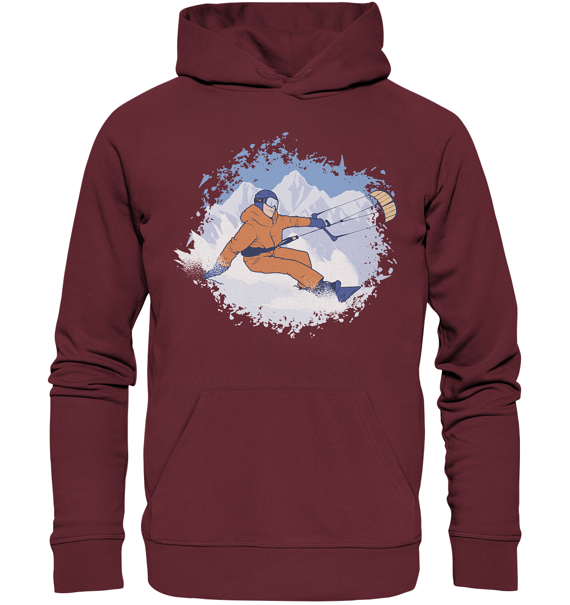 Snowkiter Winter Sport Kiter  - Organic Basic Hoodie