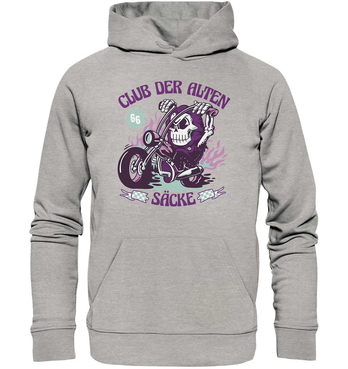 Club der alten Säcke ,Biker ,Motorradfahrer Skelett - Organic Basic Hoodie