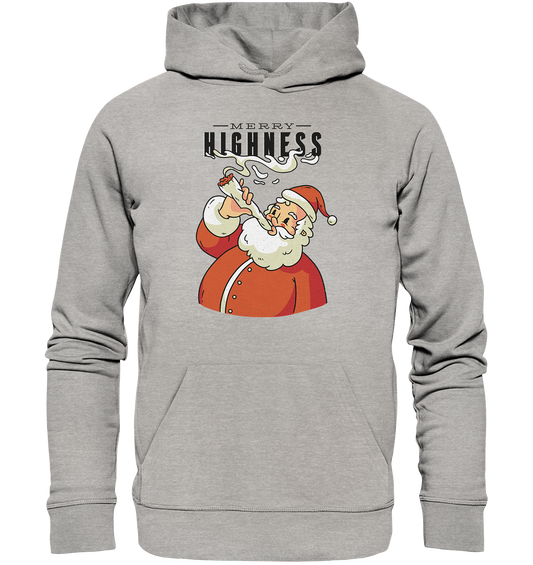 Christmas Weed Santa Claus Merry Highness - Organic Basic Hoodie