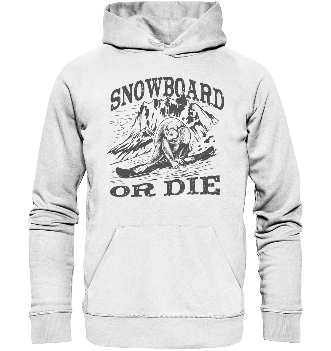 Snowboard or Die , Affe auf einem Snowboard - Organic Basic Hoodie
