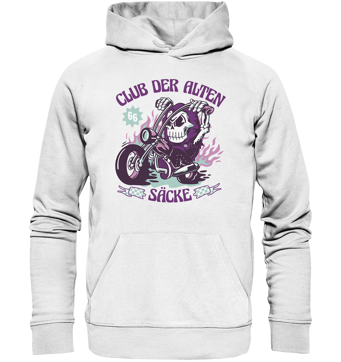 Club der alten Säcke ,Biker ,Motorradfahrer Skelett - Organic Basic Hoodie