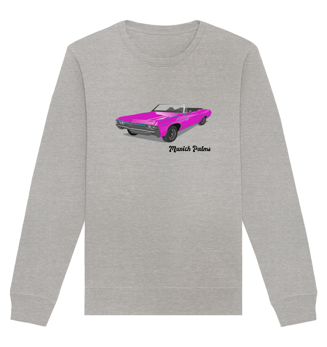 Voiture classique rétro rose Oldtimer, voiture, cabriolet par Munich Palms - Sweat-shirt unisexe de base biologique