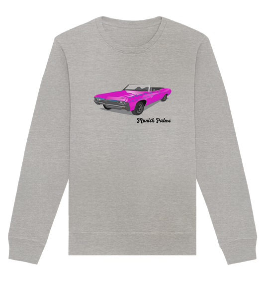 Pink Retro Classic Car Oldtimer , Auto ,Cabrio by Munich Palms - Organic Basic Unisex Sweatshirt
