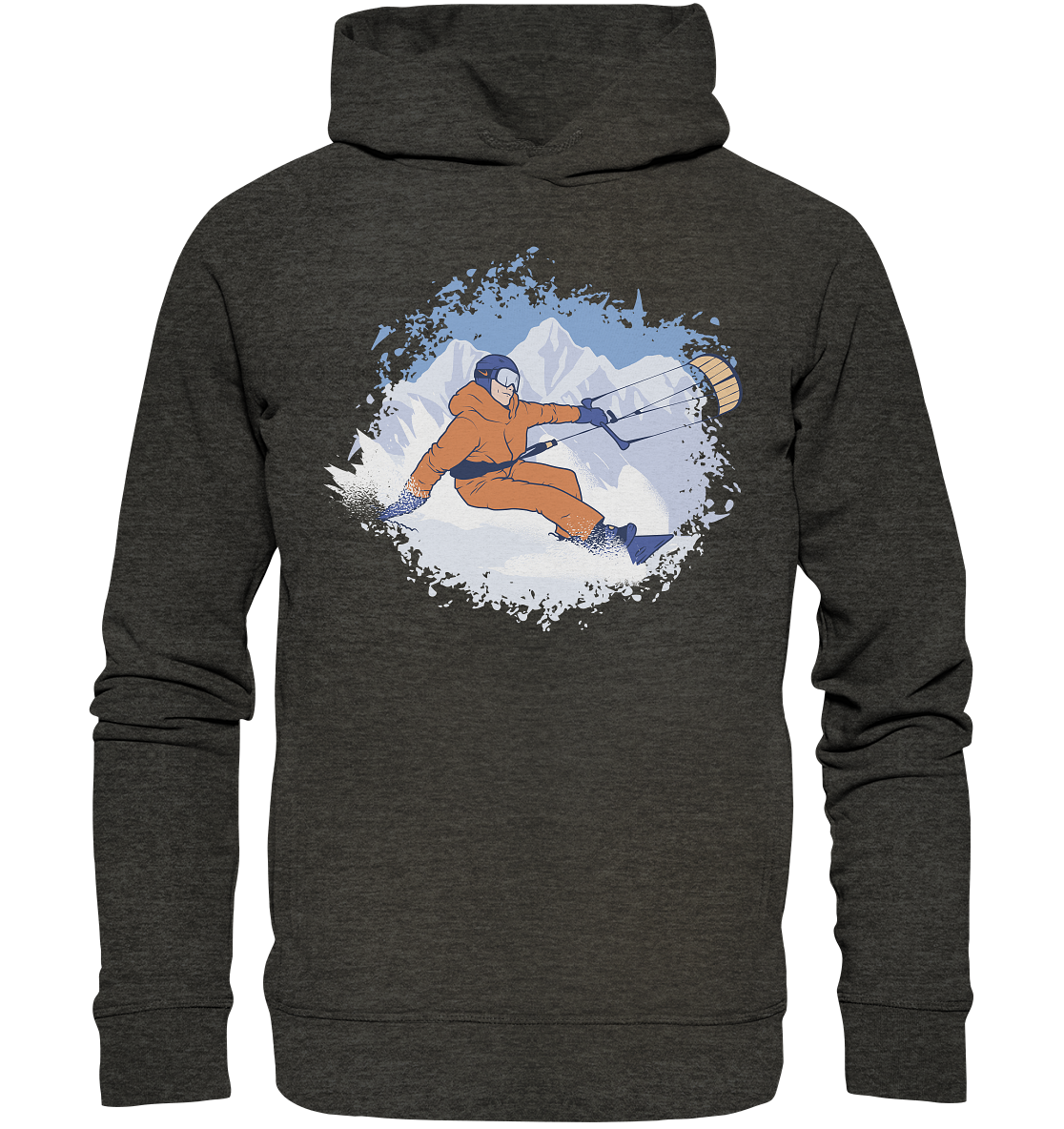 Snowkiter Winter Sport Kiter  - Organic Fashion Hoodie