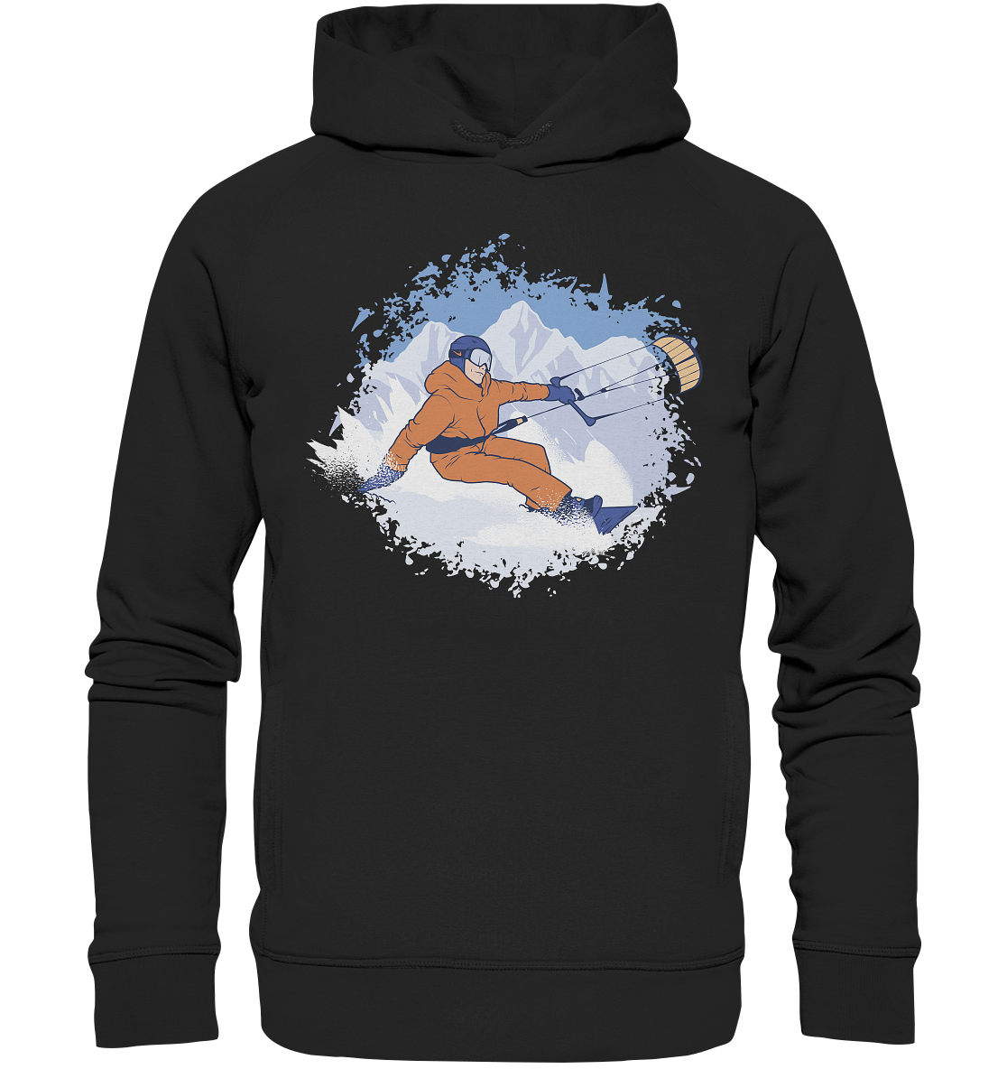 Snowkiter Winter Sport Kiter  - Organic Fashion Hoodie