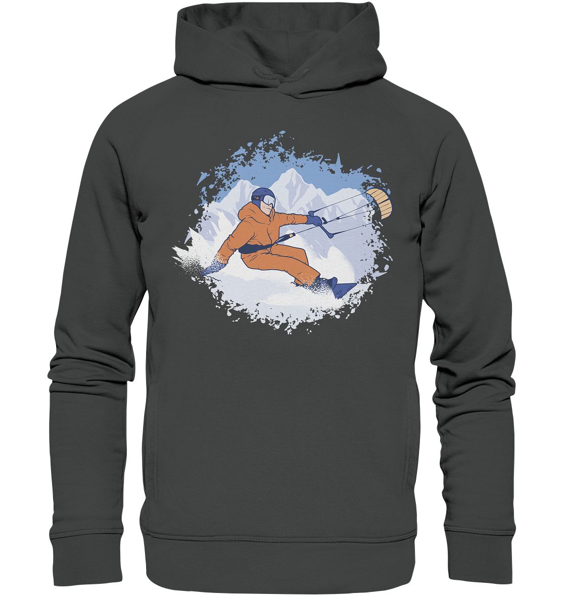 Snowkiter Winter Sport Kiter  - Organic Fashion Hoodie