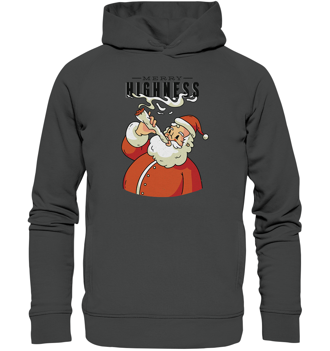 Weihnachten Kiffender Weihnachtsmann Nikolaus Merry Highness - Organic Fashion Hoodie