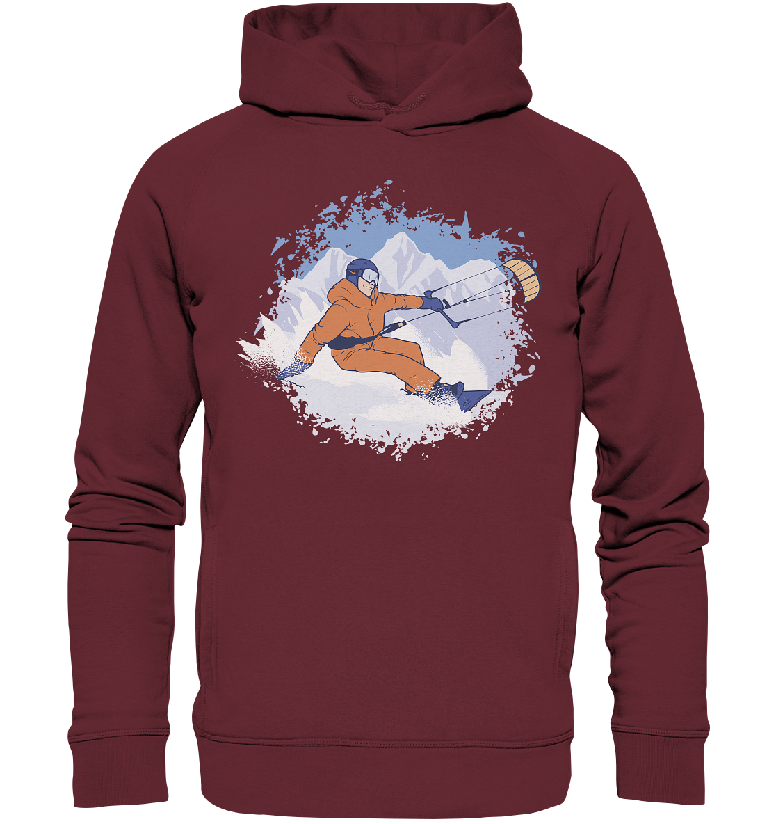 Snowkiter Winter Sport Kiter  - Organic Fashion Hoodie