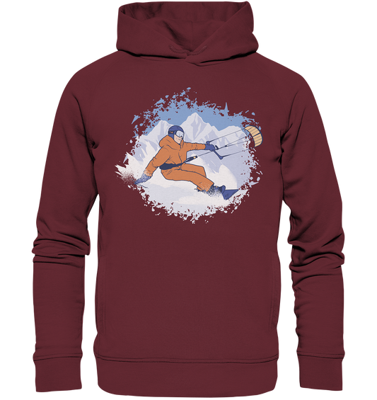 Snowkiter Winter Sport Kiter  - Organic Fashion Hoodie